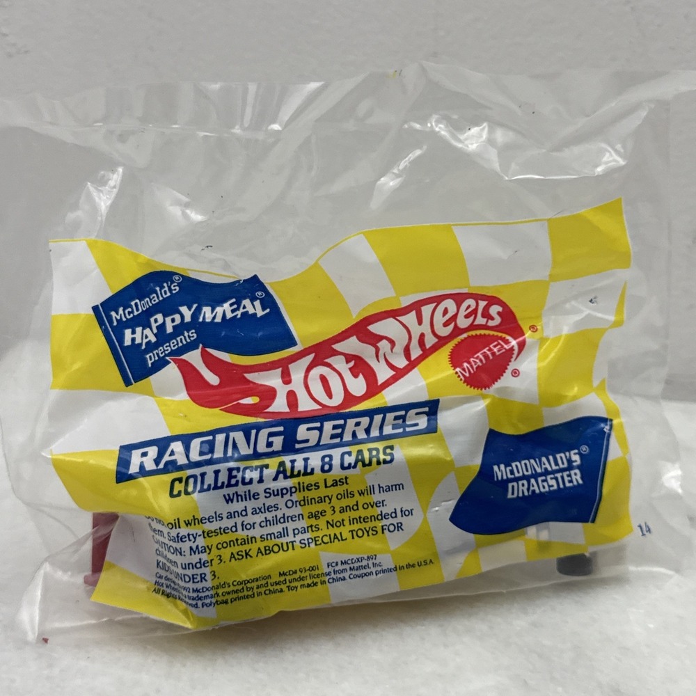VINTAGE 1992 MCDONALD'S HAPPY MEAL/ HOT WHEELS/ RED DRAGSTER/NIP